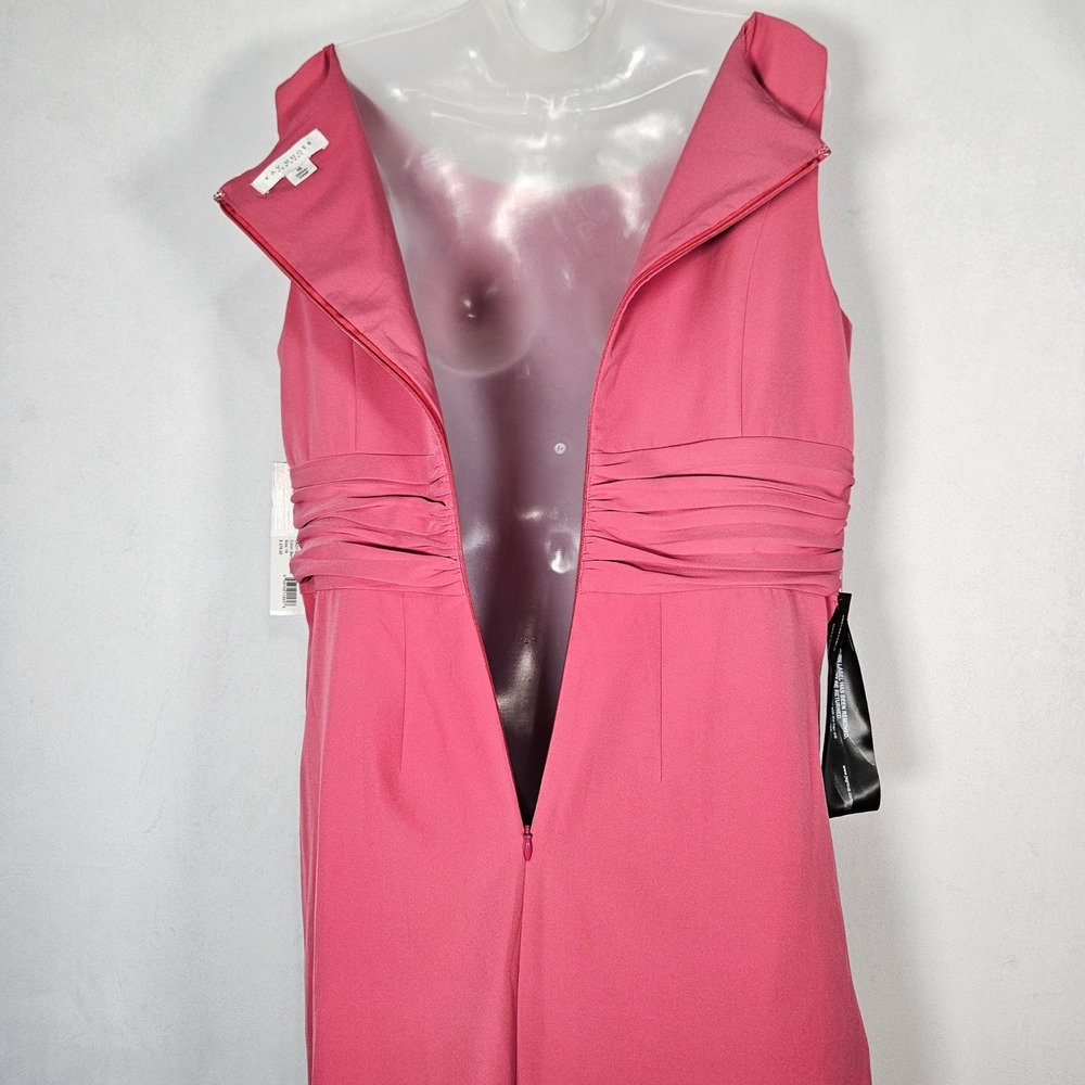 NWT Kay Unger Sabina Dress 16 Berry Sorbet Twisted Midi Sheath Formal Wedding - Picture 15 of 16